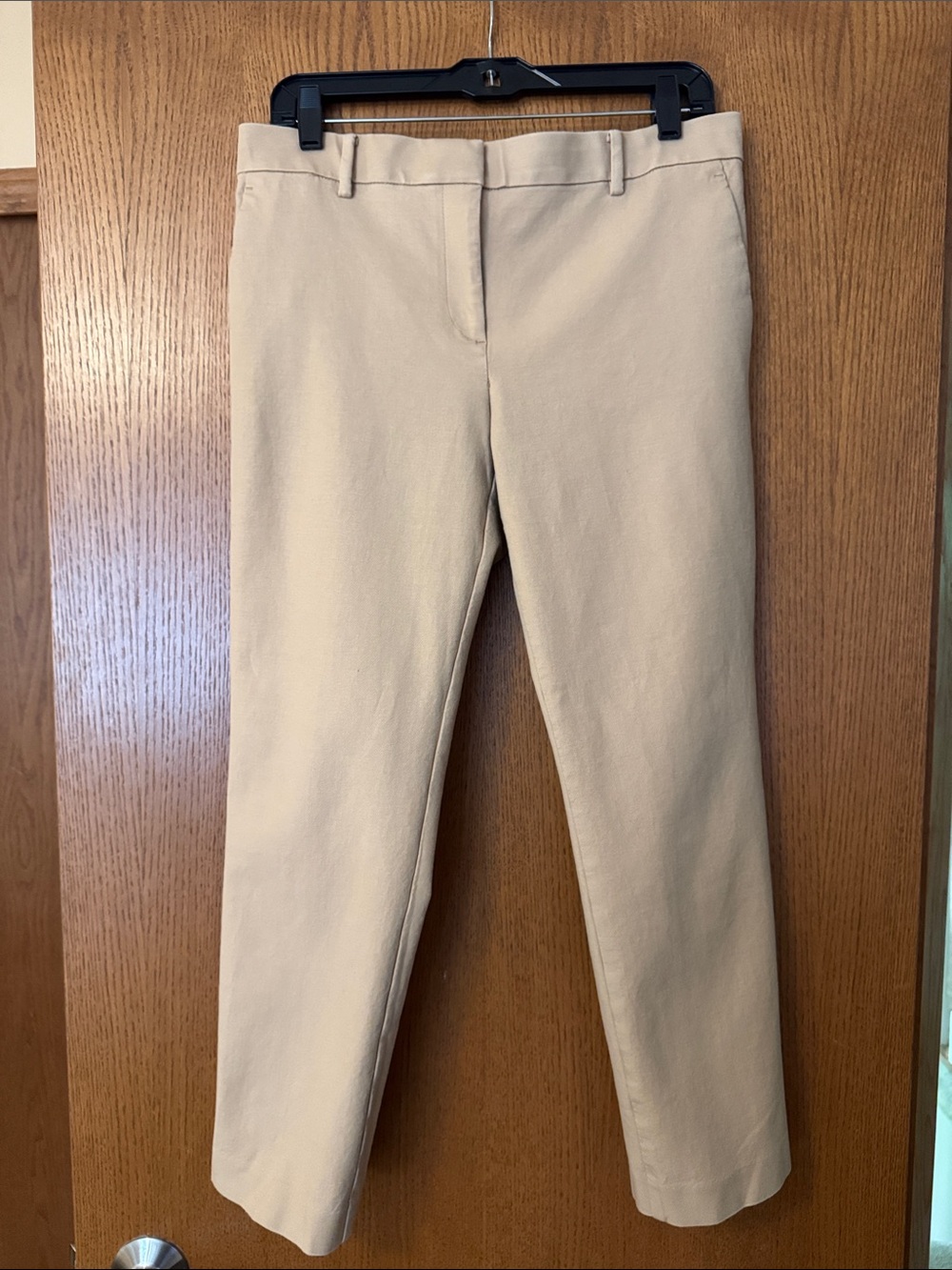 Tailored Beige Straight-Leg Pants